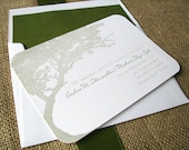 SALE 15% off (see details): tree letterpress WEDDING INVITATION sample