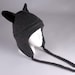 Fleece Wolf Hat - Gray Aviator Style Mens Womens Teen Wolf Hat by Ningen Headwear