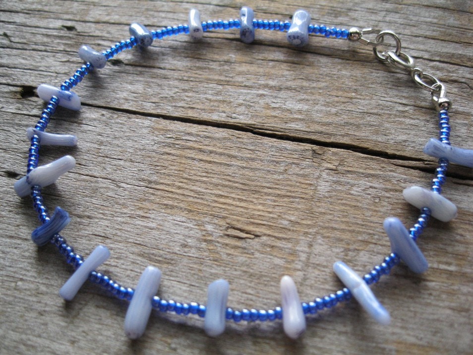 Dainty Anklet Blue Coral