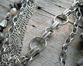 Multiple Chain Necklace Brown Shell, Pearl Beaded