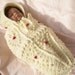 Crocheted IrishKnit Newborn Cocoon.Bonnet w Heart Design.SilkRoses Newborn
