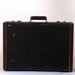 Brown Canvas and Leather Hard Side Suitcase