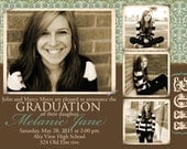 Shabby Graduation Announcement or Invitation