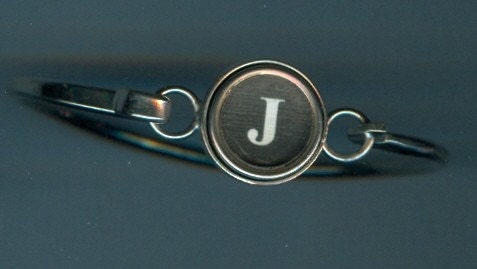 J typewriter key bracelet
