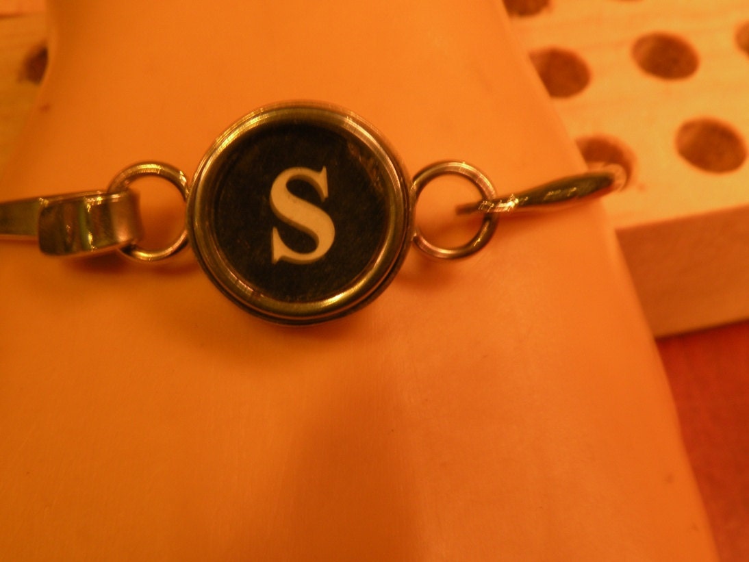 S typewriter key bracelet