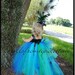 Infant/Toddler Peacock Tutu Dress and Feather Headband ... Unique Costume or Party Attire... SIZES up to 3T