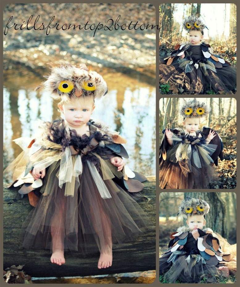 Owl Tutu Dress Costume Set ... Great for Halloween Dress Up Themed Parties