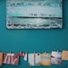 Find The Beautiful - a large original mixed media painting on canvas - serene blues, ocean themes, inspiring words