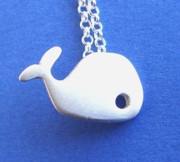 Whale Necklace in sterling silver Kids Teen jewelry gift girl cute charm necklace mom spring