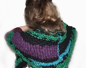 Unique handknit wrap in chunky Irish handspun yarn: Modern Bridgets Cloak
