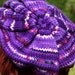 Handknitted chunky Renaissance beret: 'A Burst of Purple'