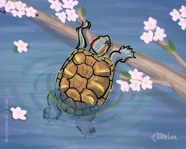 Red-Eared Turtle print