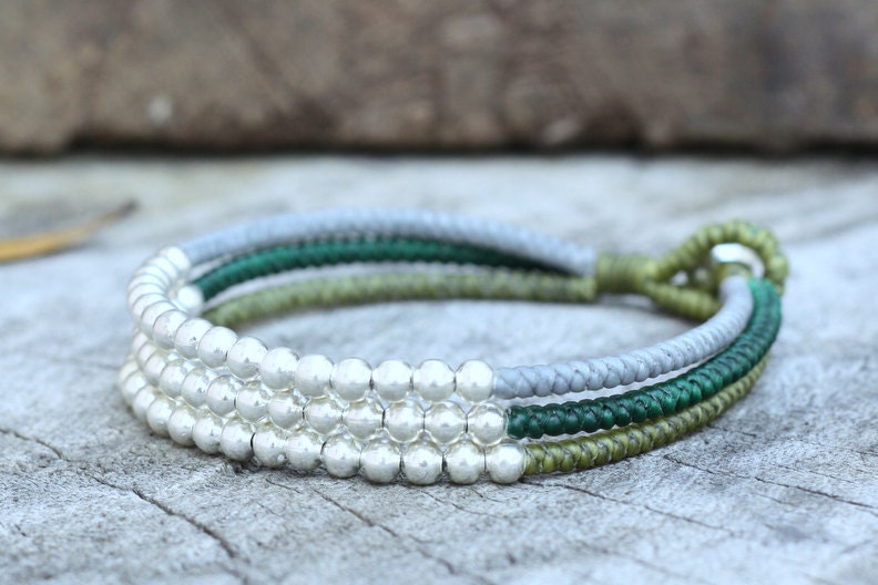 Green Tone Silver Bracelet