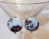 Pink Variagated Jasper and Silver Earrings