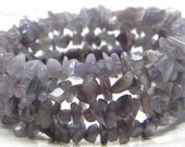 Purple Lilac Lepidolite Stone Memory Wire Bracelet