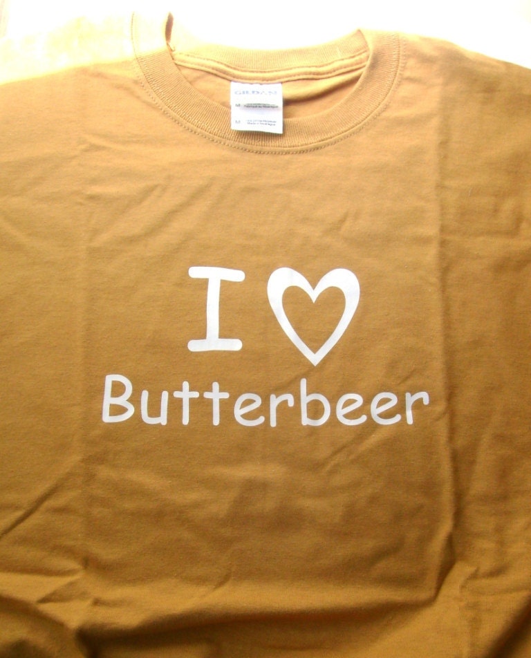 CLEARANCE Harry Potter Butterbeer t-shirt in dark gold with white design in Adult M