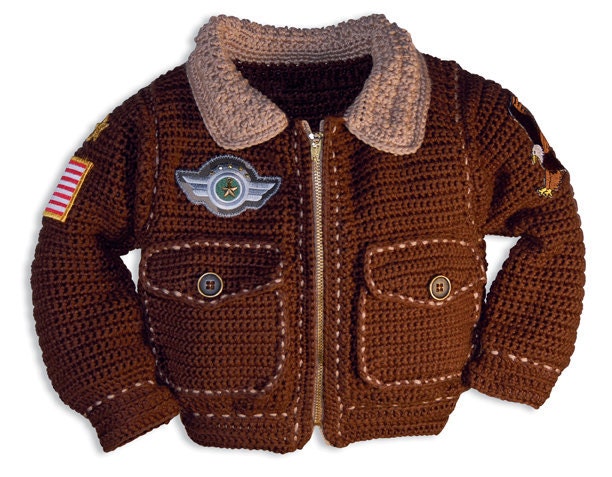 Bomber Jacket Crochet Pattern for Children and Adults