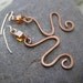 Hammered Copper RECYCLED Wire Spiral Swirl dangle earrings