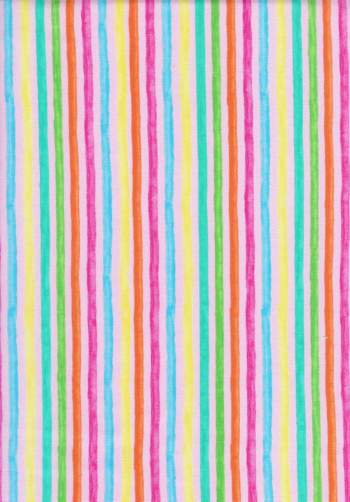 Sweet Summer Wendy Bentley Timeless Treasures Fun Ice Cream Stripe Pastel Rainbow Colors On Pink Fabric........ 1 Yard