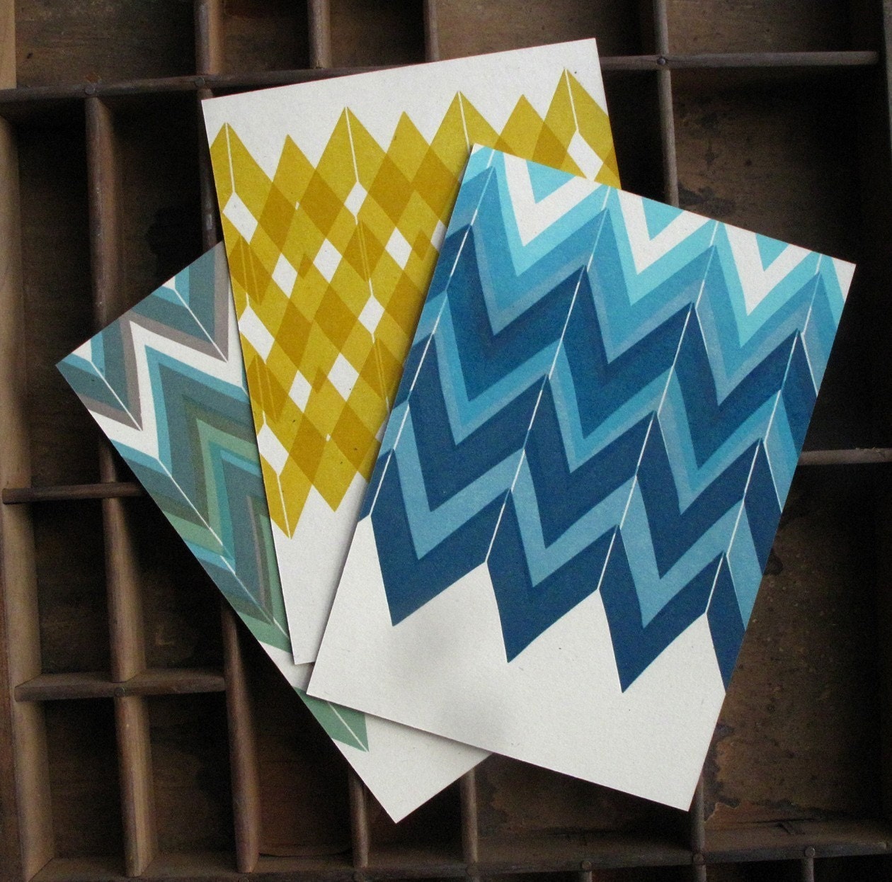 Set of Three Pattern Postcards