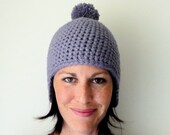 Crochet PATTERN Aviator Hat PDF Pom Pom tutorial helmet hat for women