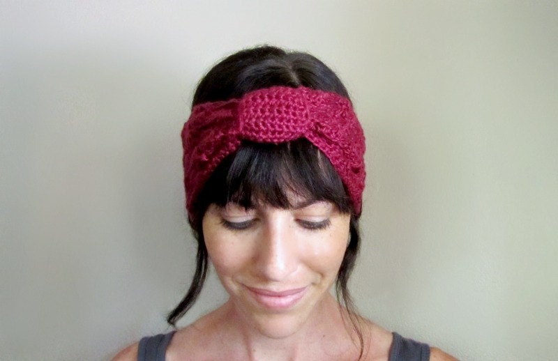 INSTANT DOWNLOAD Lace Headwrap turban Crochet Pattern ear warmer boho DIY gift for herI