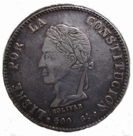 1862 BOLIVIA SILVER COIN Scarce Antique Over 145 Years Old Bolivia Republic 8 Soles High Grade silver Coin