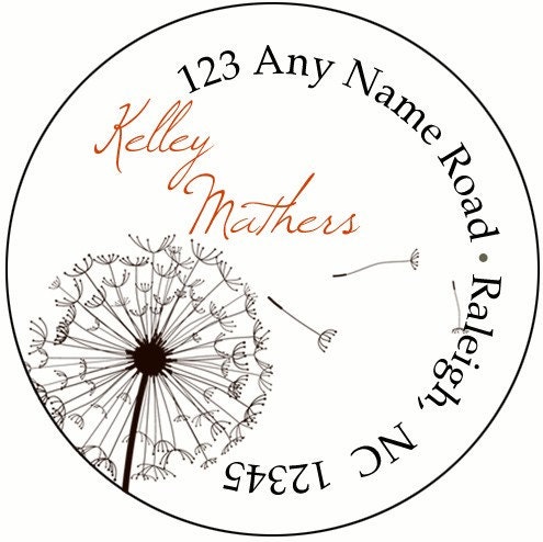 Breezy Dandelion Return Address Labels Stickers