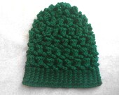 Knit Broccoli Green Puffy Lace Cap