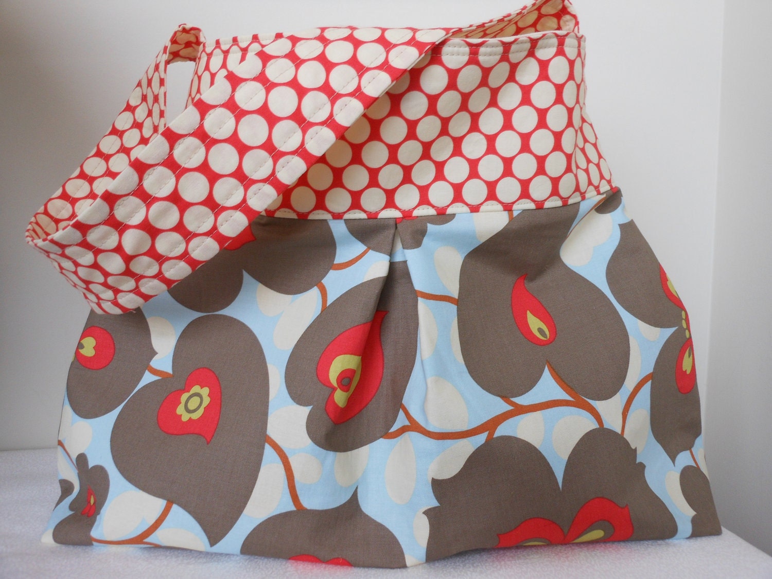 FREE SHIPPING - Large  Diaper Bag, D ring , 4 Pockets- Lotus Morning Glory by Amy Butler