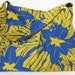 FREE SHIPPING - Large  Diaper Shoulder Bag, Key Fob, 4 Pockets- Large Blue Floral on Yellow Mustard - Ready to Ship
