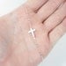TINY Sideways Cross Necklace, Sterling Silver ,Taylor Jacobson Celebrity