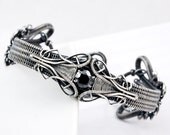 Fine Silver and Black Spinel Bracelet - Betty Design