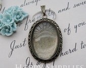 2Pcs 18x25mm Nickel Free - High Quality Antique Bronze Plated Cabochon Pendant Base (GD153)