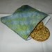Eco-friendly reusable handmade blue/yellow tie dye snack bag and sandwich wrap set--FREE SHIPPING