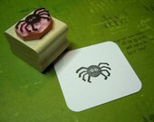 Mini Cute Spider - hand carved rubber stamp by Skull and Cross Buns
