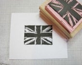 Distressed Union Jack - Hand carved rubber stamp by Skull and Cross Buns