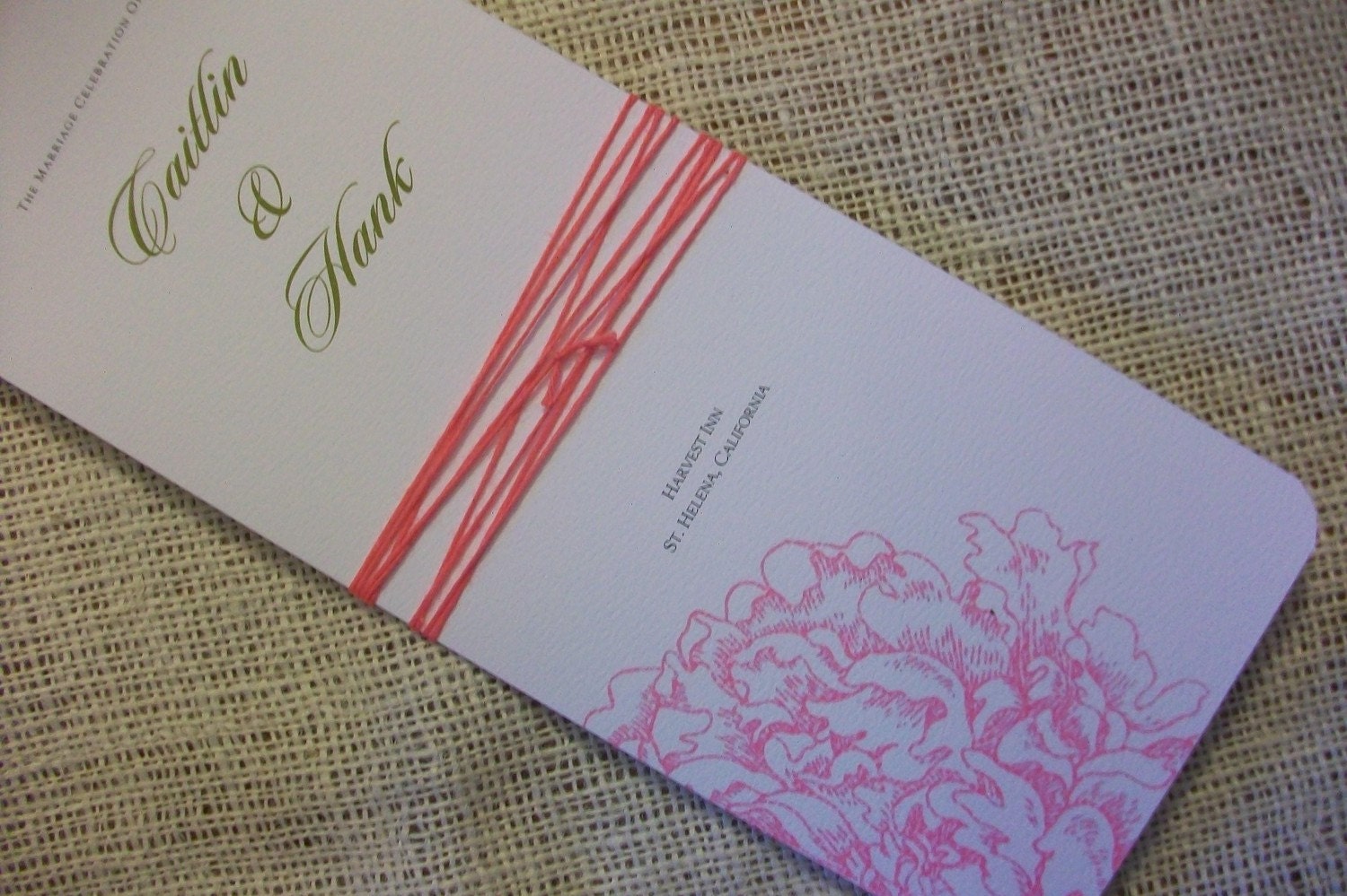 Wedding Program - Sample of Jayne with closure - Peony or ANY DESIGN-1.69 each