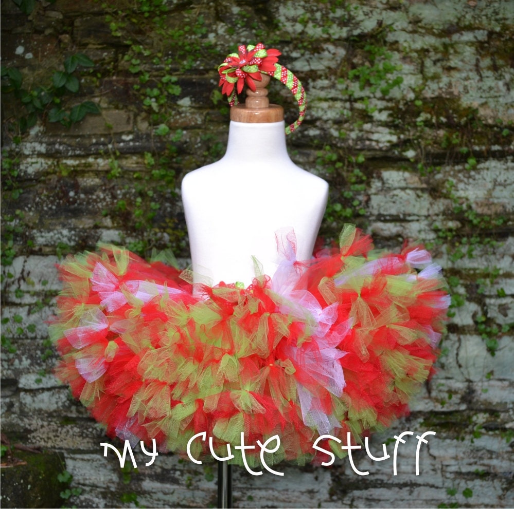 Apple Colors Princess Tutu and Headband - Sizes 6 9 12 18 24 Months 2T 3T 4T 5T - Birthdays, Photos, Holidays, Baby Shower, Gifts