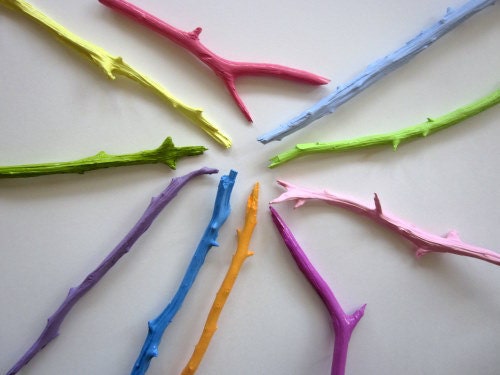 Bright Pastel Home Decor / Painted Branches / Spring Home Decor / made-to-order