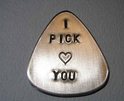 Guitar Pick Aluminum I Pick You with Love