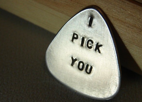 Guitar Pick I Pick You Handmade from Aluminum