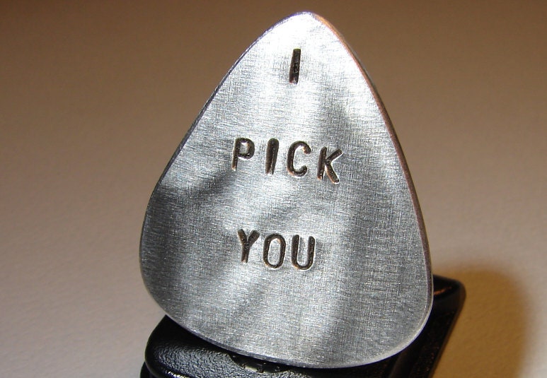 Guitar Pick I Pick You Handmade from Aluminum