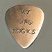 Guitar Pick My Dad Rocks Handmade from Sterling Silver for Fathers Day