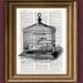 Vintage DICTIONARY Art Print - antique birdcage
