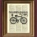 HUSSAR BICYCLE AD beautifully upcycled vintage dictionary page book art print