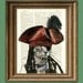 Cat Sparrow Swashbuckling PIRATE KITTY illustration beautifully upcycled dictionary page book art print