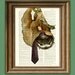 Sloth Art Print "Late Again I see, Johnson" Business Sloth illustration beautifully upcycled dictionary page book art print