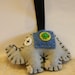 Felt bead elephant medium keychain