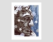 abraham lincoln abe snow cold rub nose springfield illinois route 66 mother road trip travel poster photo-graphic art print